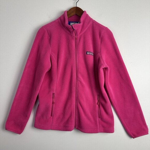 VINEYARD VINES ON The Go Full Zip Fleece Jacket Womens size Med Pink - Picture 1 of 13